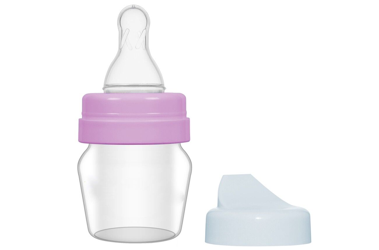 Bambino Biberon Silikon Emzik Mini Cam 30 ml - Pembe