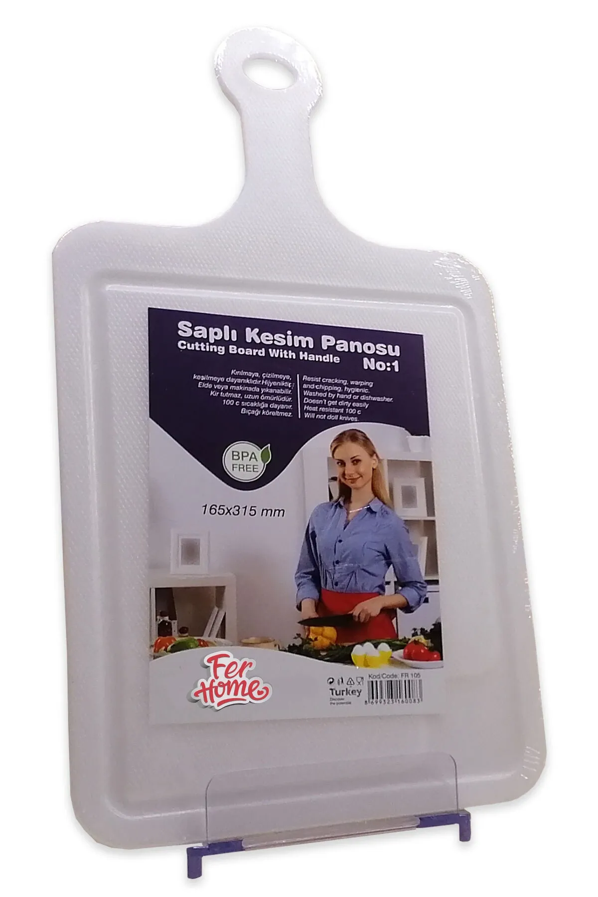 Kesme Tahtası Kaydırmaz Plastik Kesme Sunum Tahtası Pratik Kesim Panosu 165x315 Mm Royaleks-FR-105