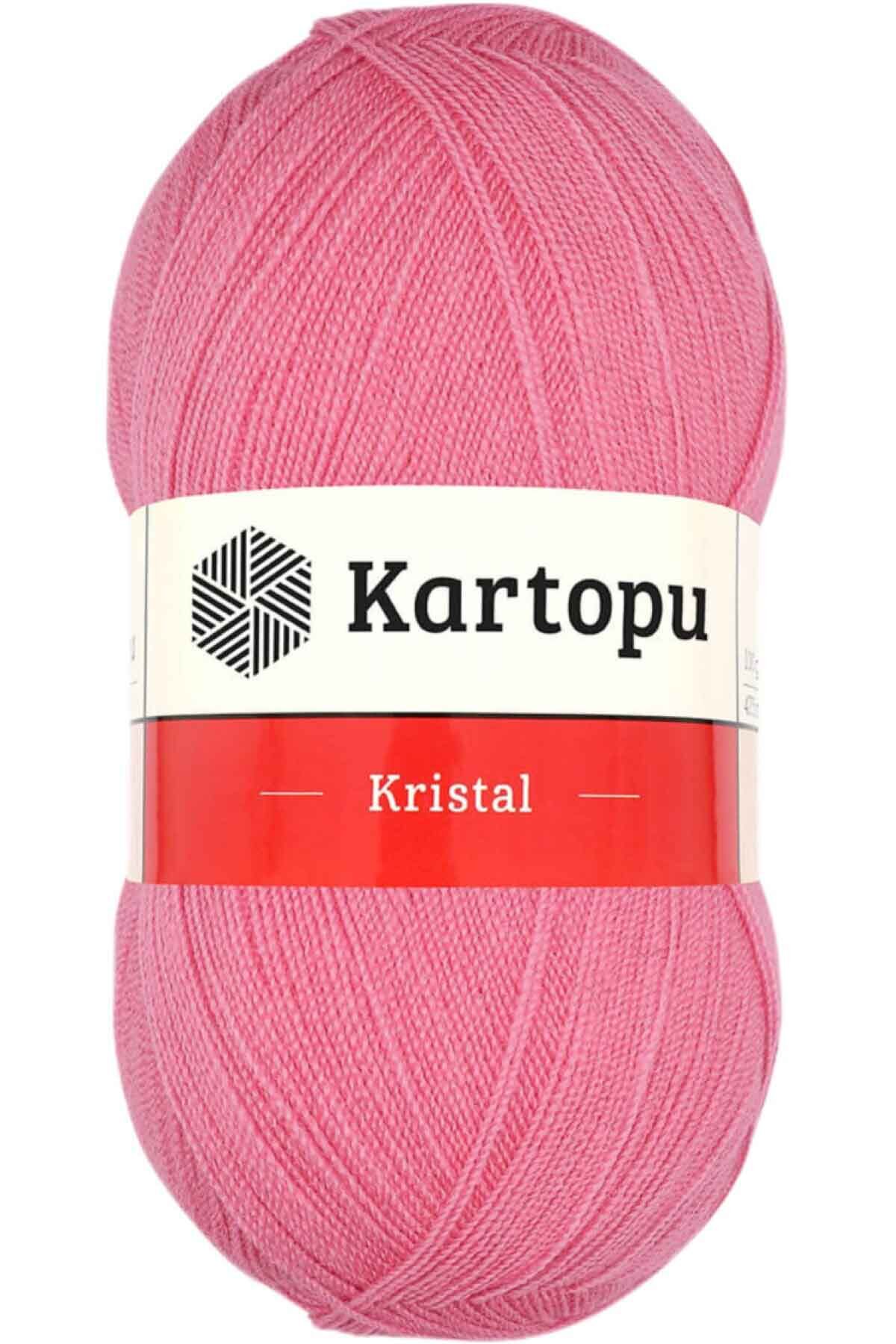 Kristal Çift Katlı El Örgü Lif İpi Koyu Pembe K1790