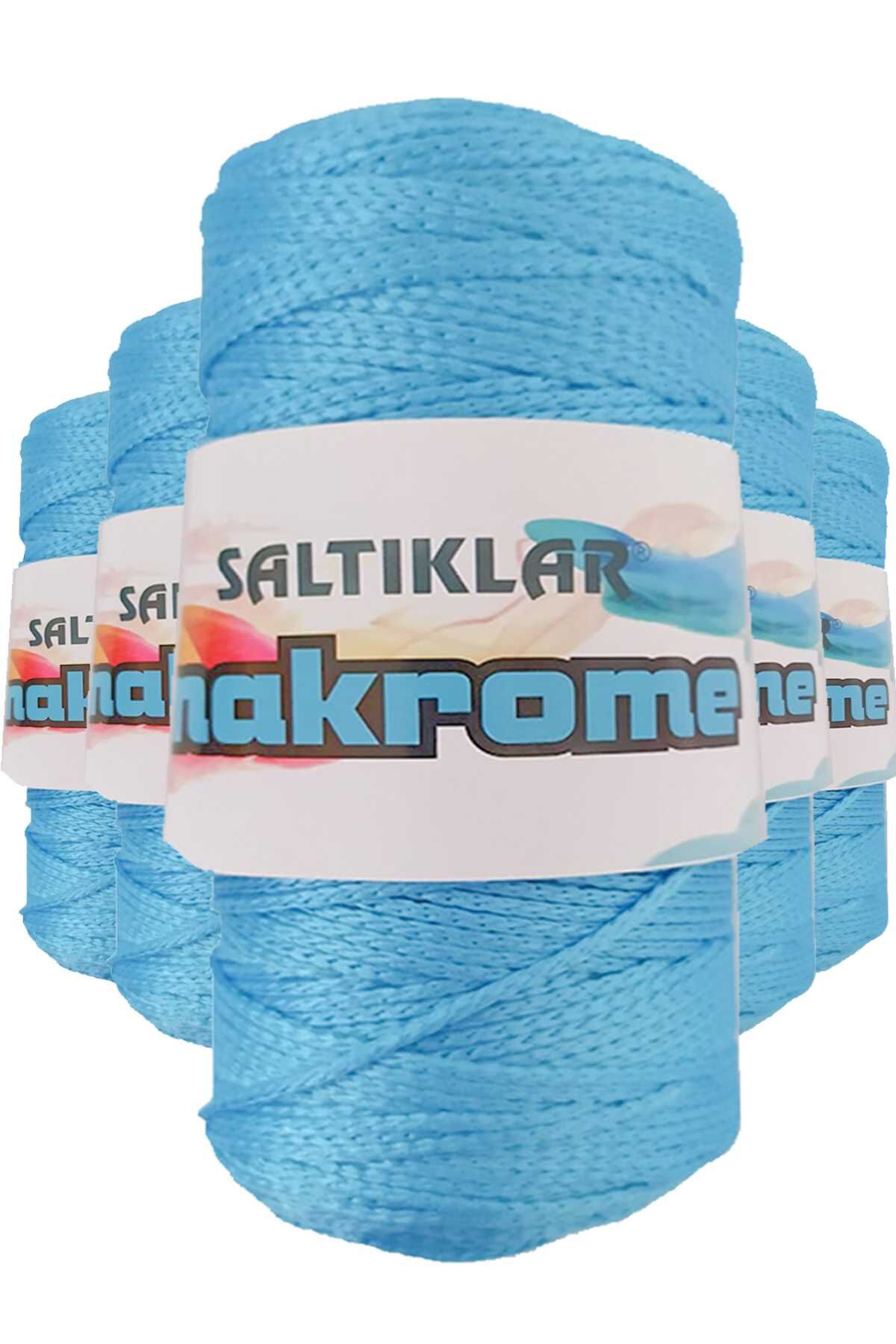 5 Adet Polyester Makrome İpi 3050 Mavi 100 gr