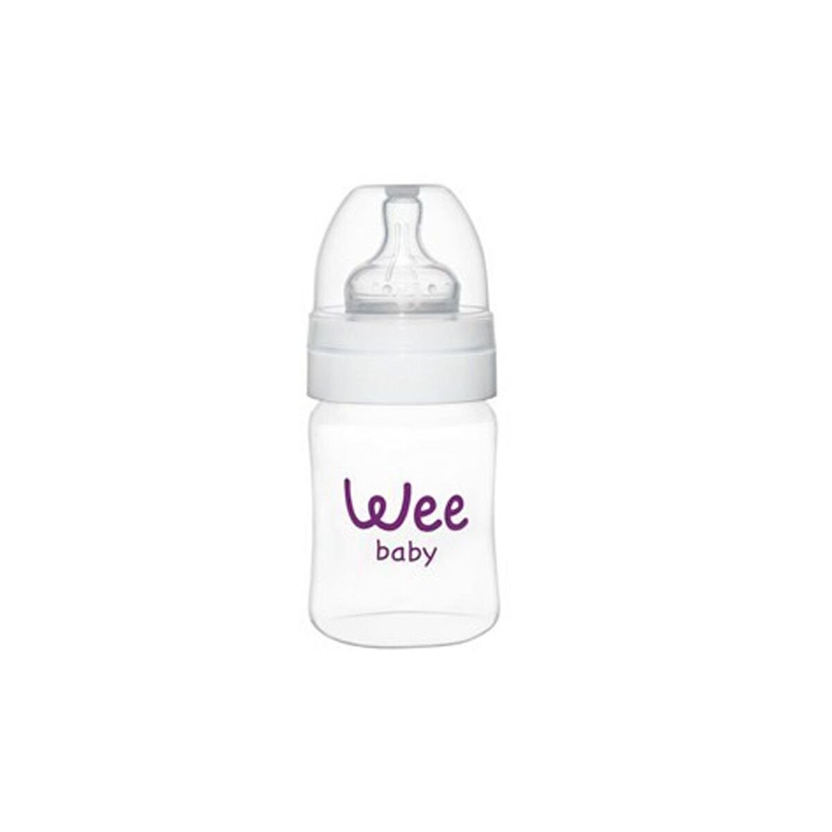 Wee Baby Silikon Uçlu Desenli PP Biberon 150 ml - Beyaz