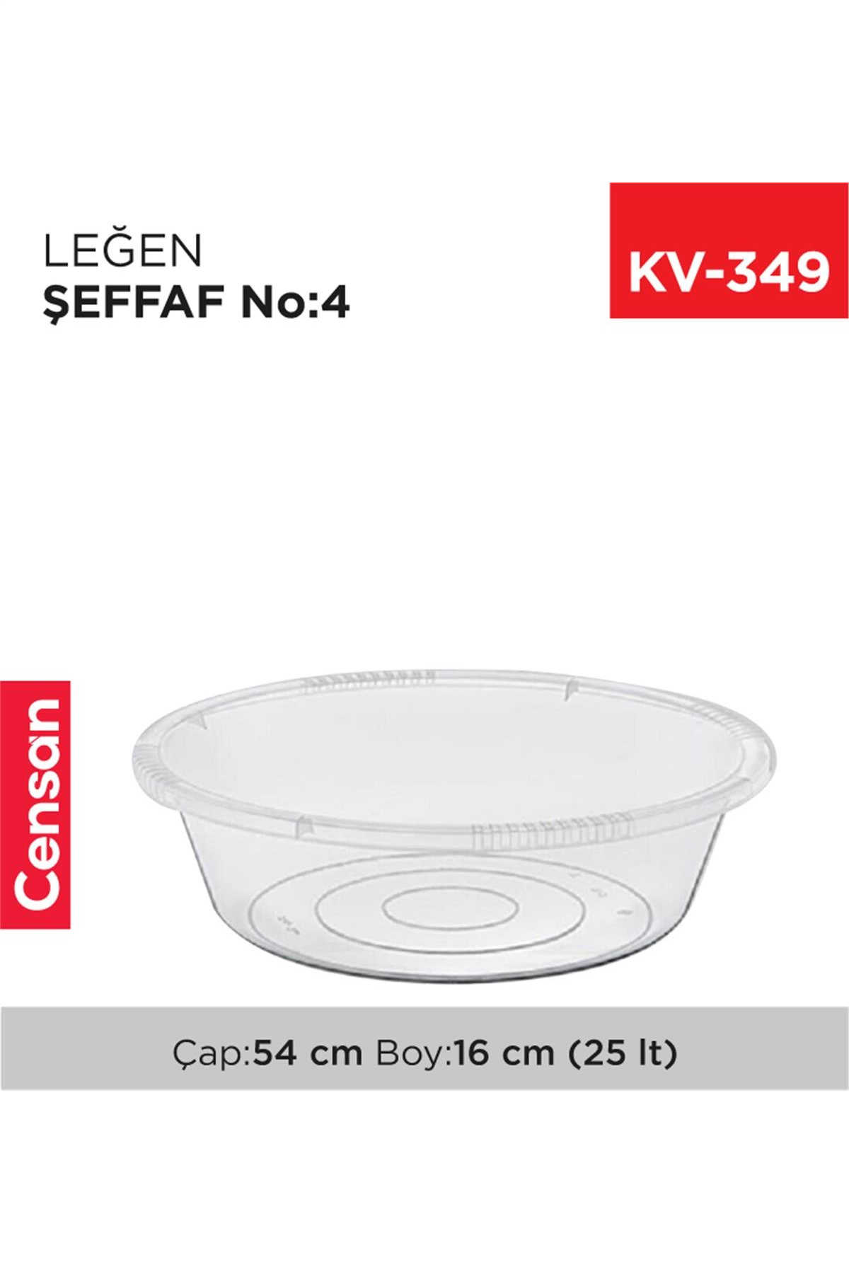 Şeffaf Leğen 4 No 25 Lt. Royaleks-E423